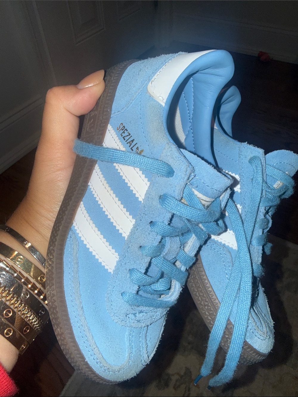 Adidas Spezial Kids Sky Blue Suede Sneakers (unisex) - Picture 2 of 5